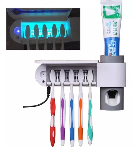 ESTERILIZADOR DE CEPILLOS UV PRO + DISPENSADOR DE PASTA